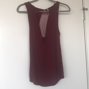 Free People Maroon cut out tank
